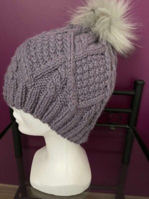 Bonnet Pompon Mauve