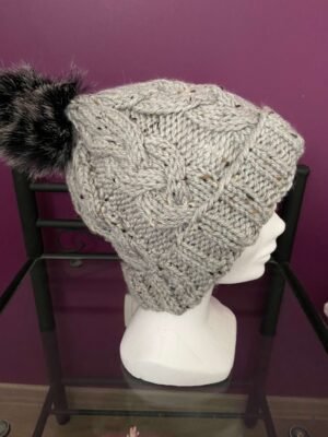 Bonnet Pompon Gris