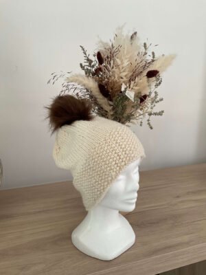 Bonnet Pompon Ample Beige